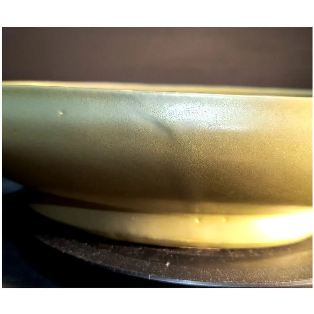 156.  McCoy Floraline Olive Green Oval Bowl